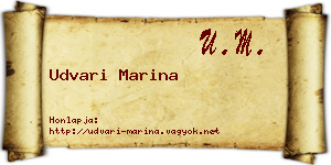 Udvari Marina névjegykártya